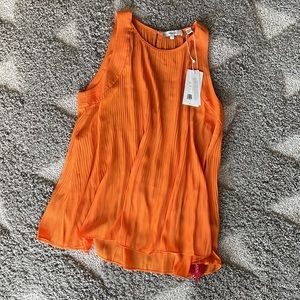 VINCE Orange Flowy Tank Top - Small